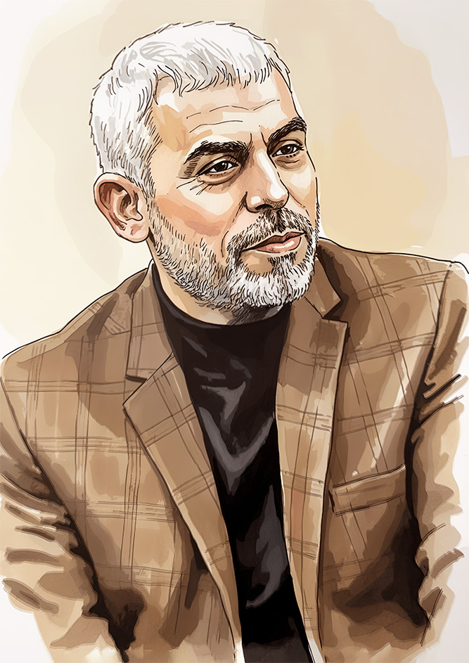 تصویرسازی چهره شهید یحیی سنوار